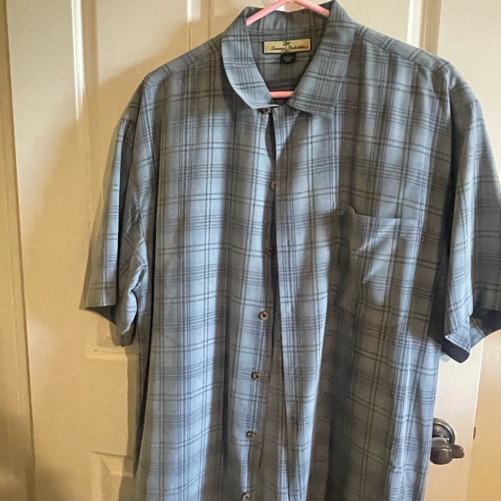Tommy Bahama Blue Plaid Button-Down Shirt